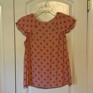 Boden pink polka dot top blouse 8 US